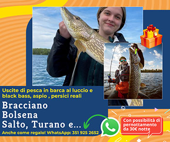 Uscita di pesca in barca nei Laghi del Lazio