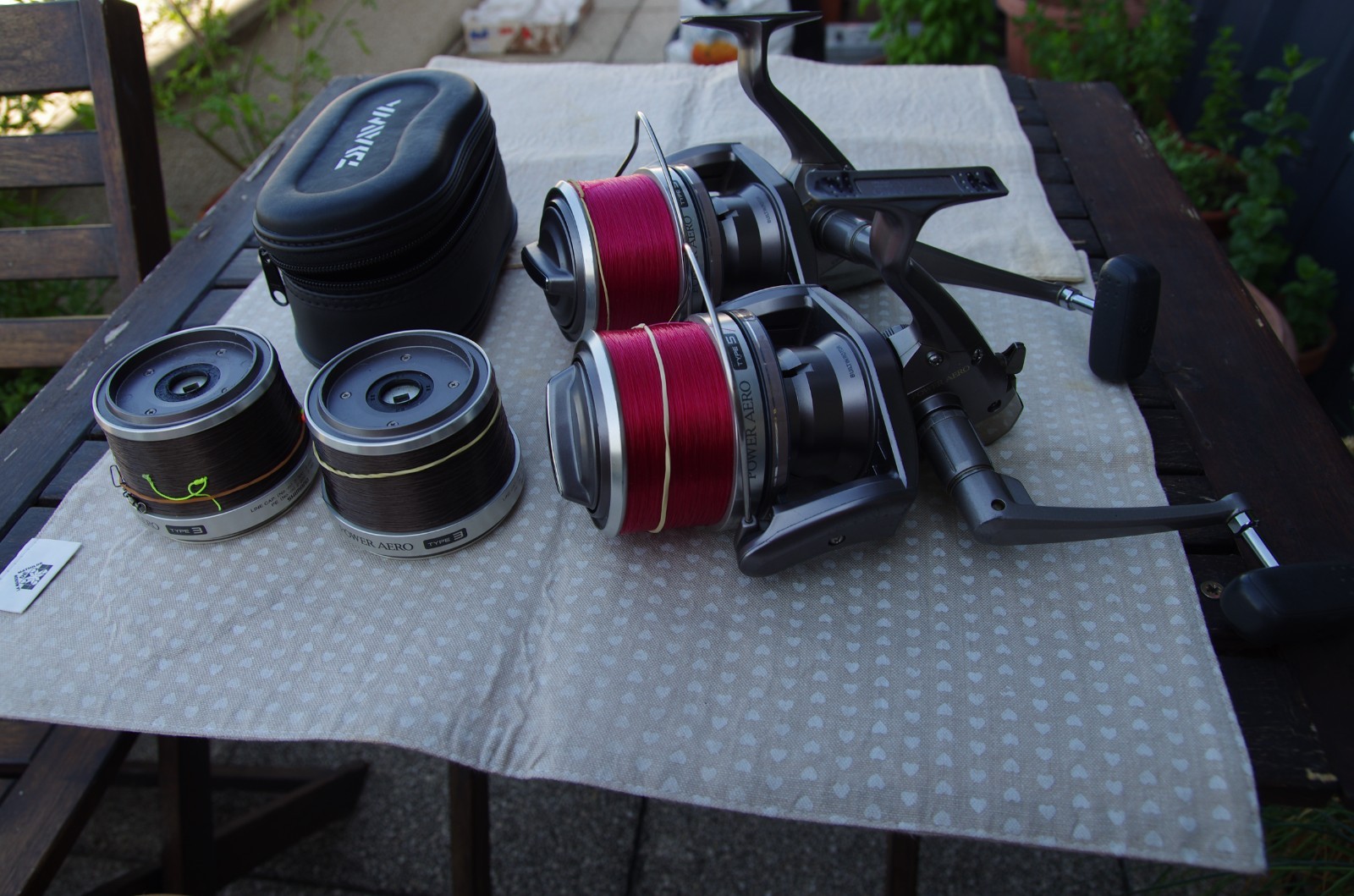 LOT 2 X SHIMANO  POWER AERO  moulinets + 2 BOBINES  / spinning reel SURF / CARP