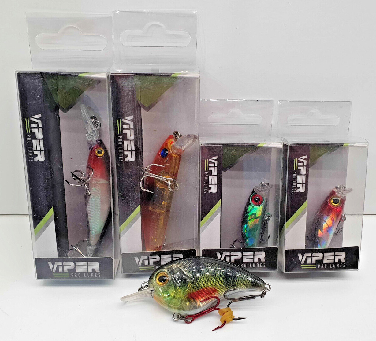 Lotto 5 Artificiali - 4 VIPER Nuovi + 1 SPRO Usato - FG807