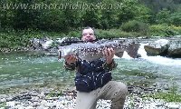 Valstagna fiume Brenta marmorata con livelli minimi del fiume 