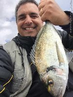 Innesco cozza chiusa per questa orata di quasi 2kg a Mortelle beach