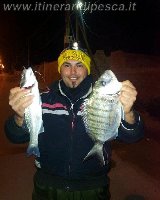 Lido tonnarella Mazara del Vallo sarago di un 1.3kg attacca bibi rovesciato
