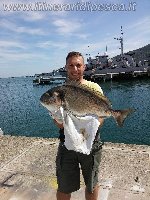 Pesca orata in porto di La Spezia con bibi e bassa marea