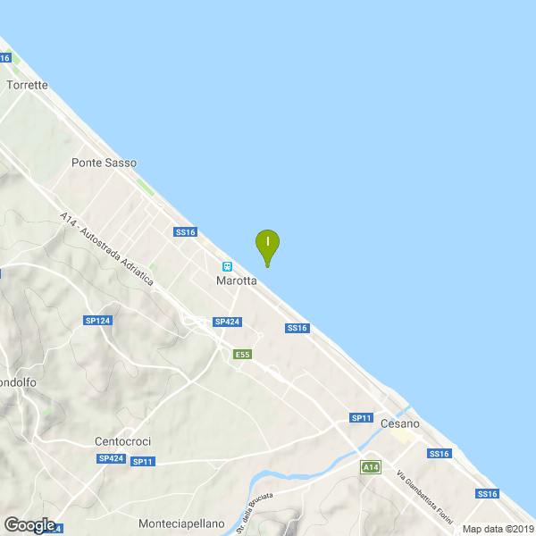 Il luogo di pesca. Lat: 43.769544 Long: 13.144927