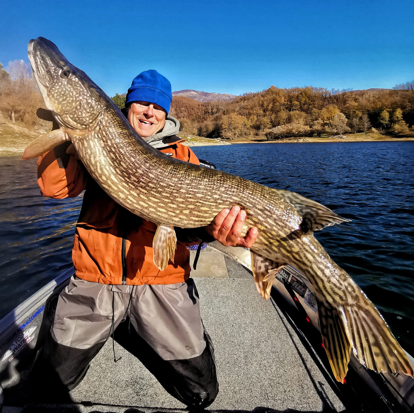 Fishing Pike in lake of Rome