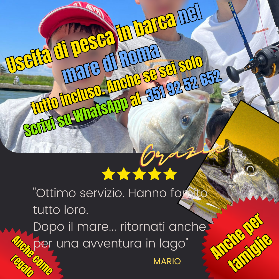 Uscita di pesca in barca al mare