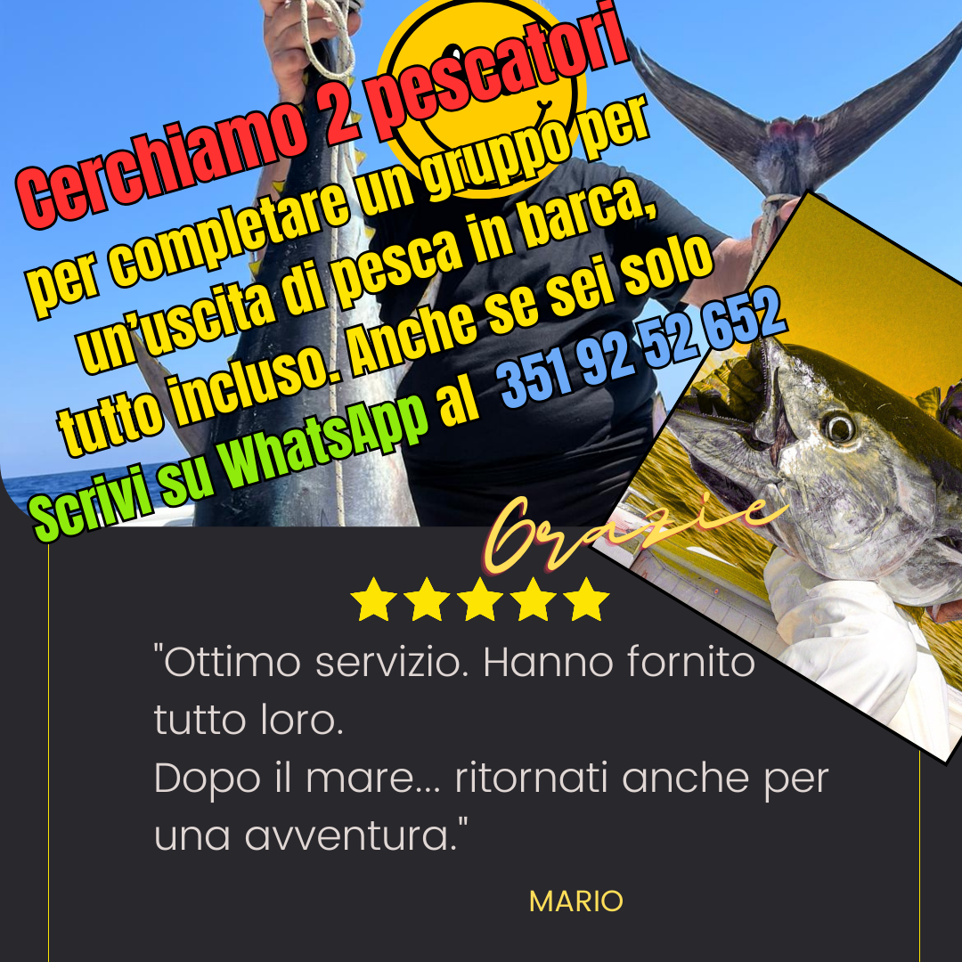 Uscita di pesca in barca al mare